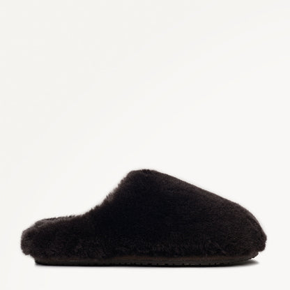 Radley London Chocolate Luxe Shearling Fluff Mule