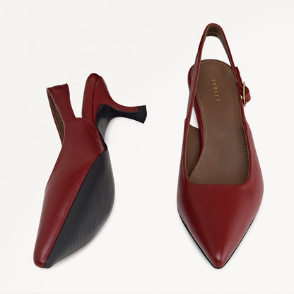 Radley London Fire Red Point Kitten Slingback