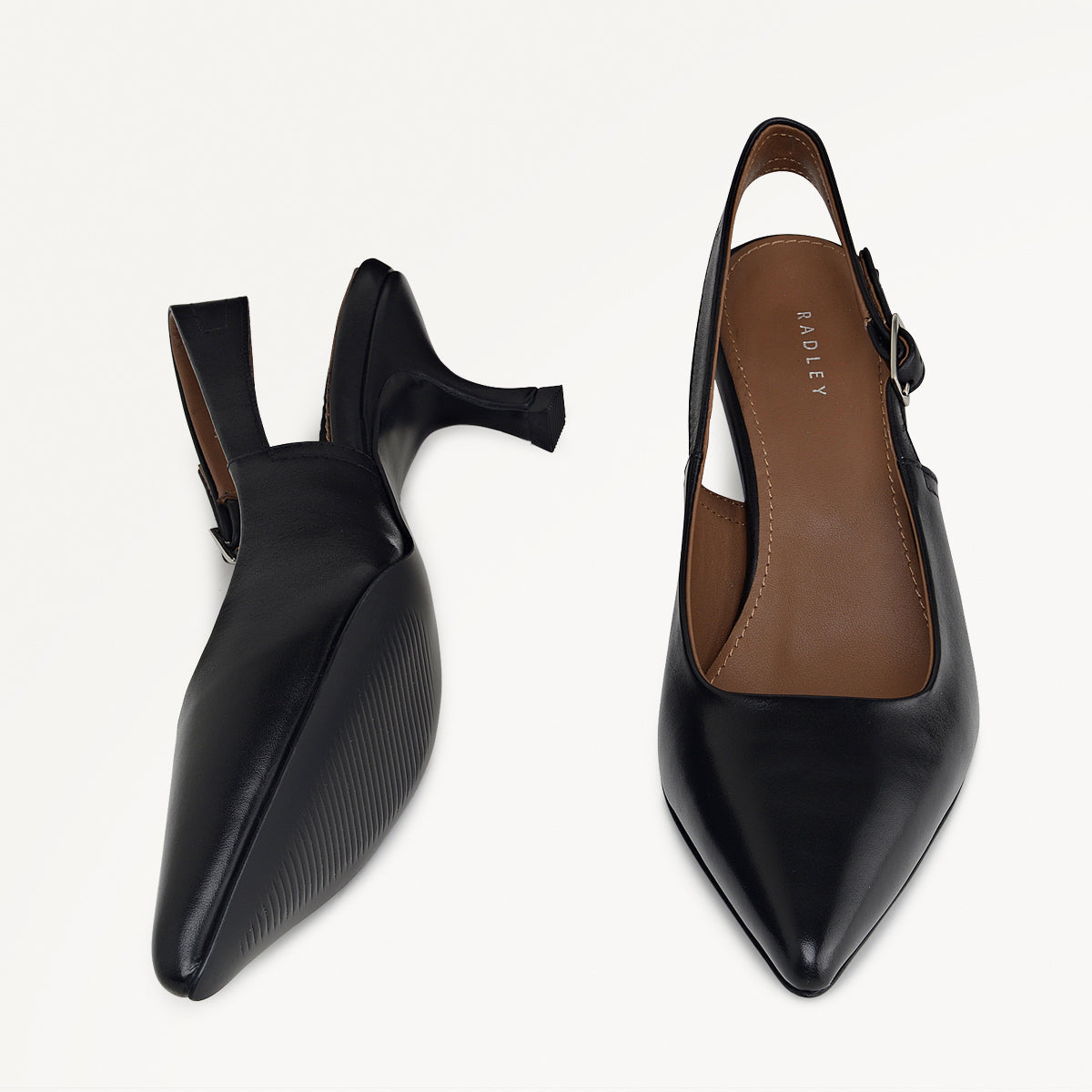 Radley London Black Point Kitten Slingback