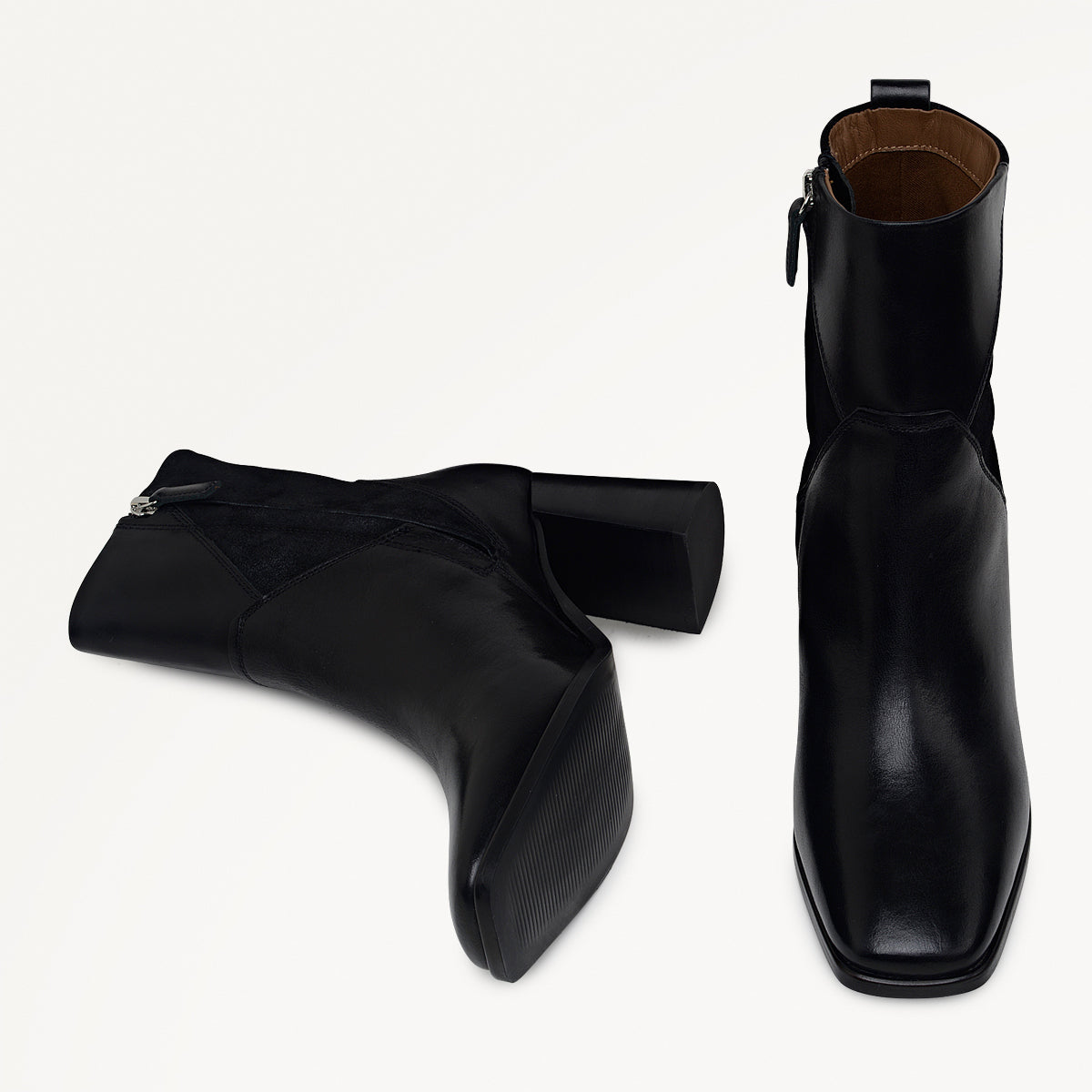 Radley London Black Panel Patchwork Heeled Boot