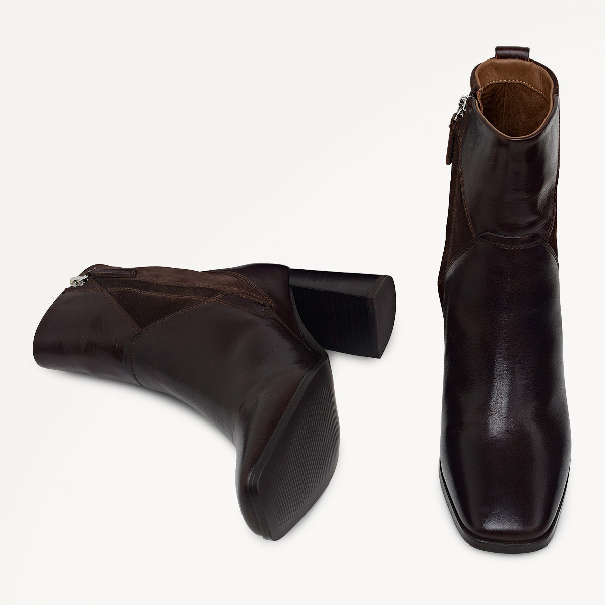 Radley London Chocolate Panel Patchwork Heeled Boot
