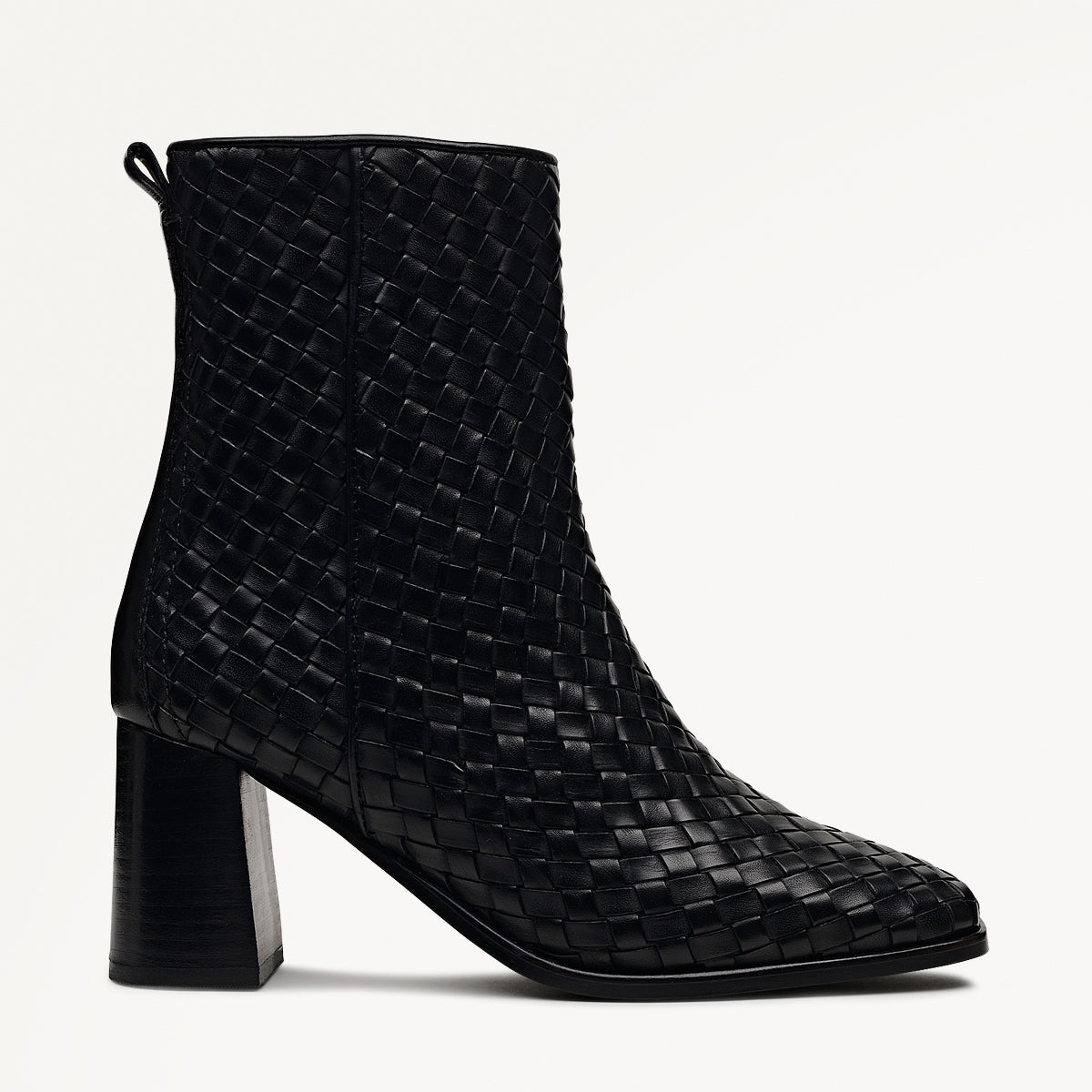 Radley London Black Weave Sqaure Toe Heeled Boot