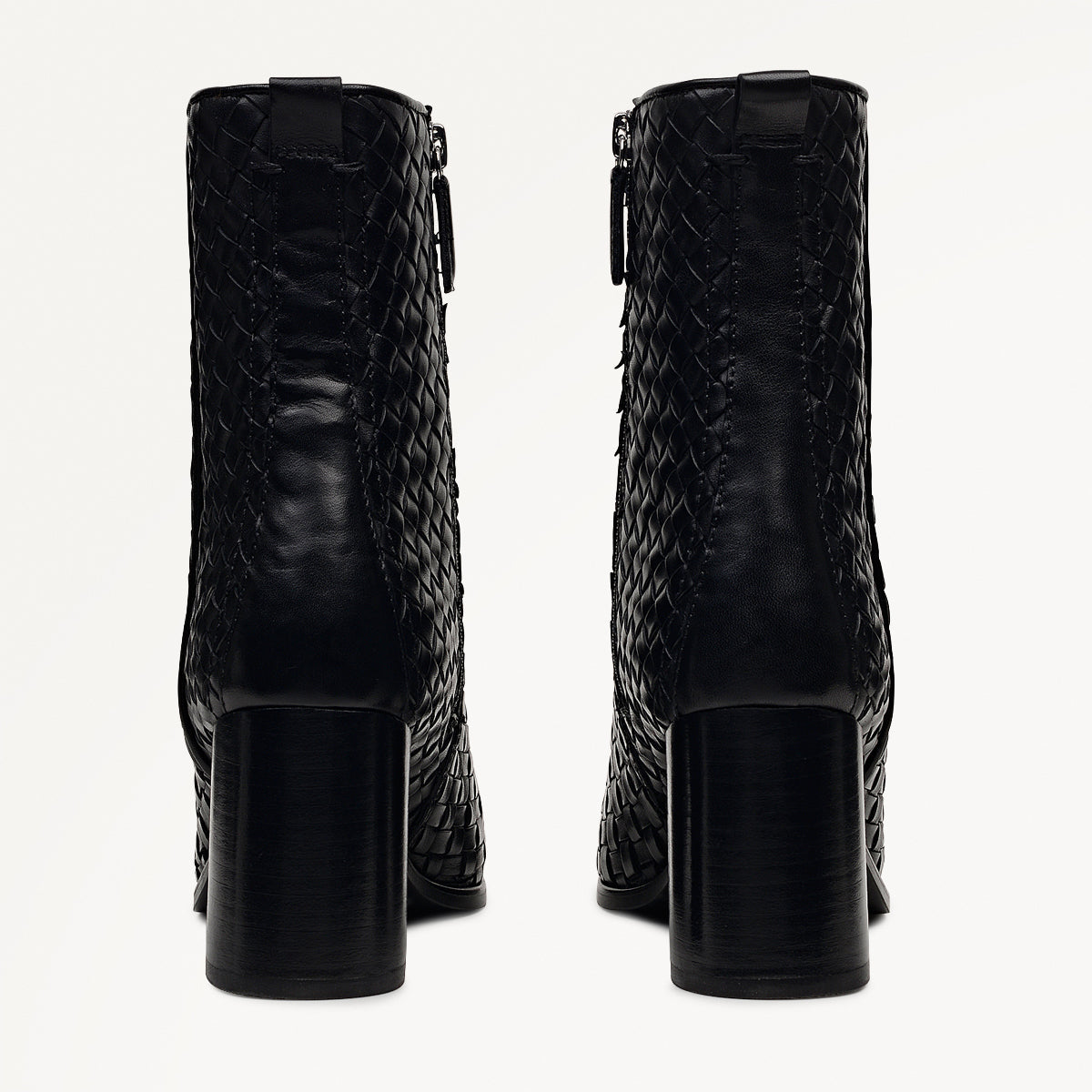 Radley London Black Weave Sqaure Toe Heeled Boot