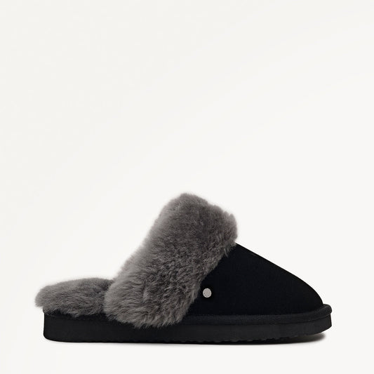 Radley London Black Classic Shearling Cuff Mule