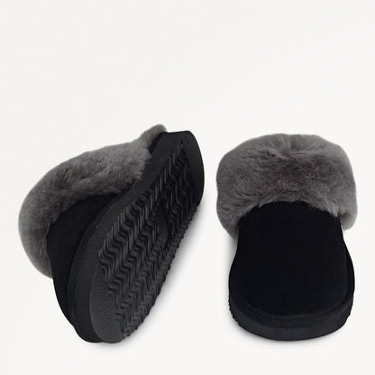 Radley London Black Classic Shearling Cuff Mule