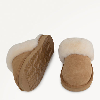 Radley London Tan Classic Shearling Cuff Mule