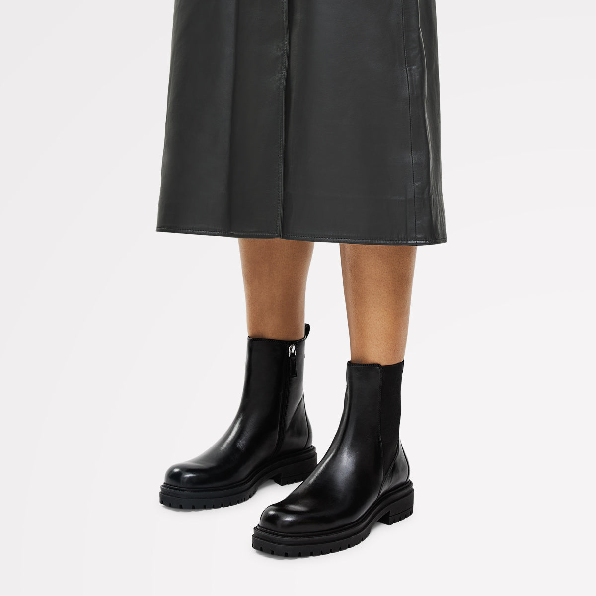 Radley London Black Chunky Square Toe Chelsea Boot