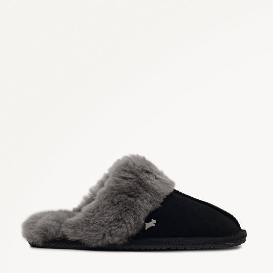 Radley London Black Seam Shearling Cuff Mule