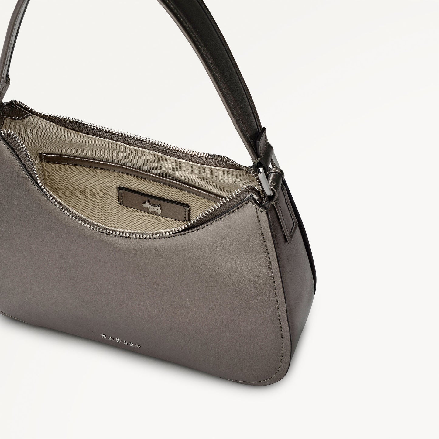 Radley London Gun Metal Medium Ziptop Shoulder Bag