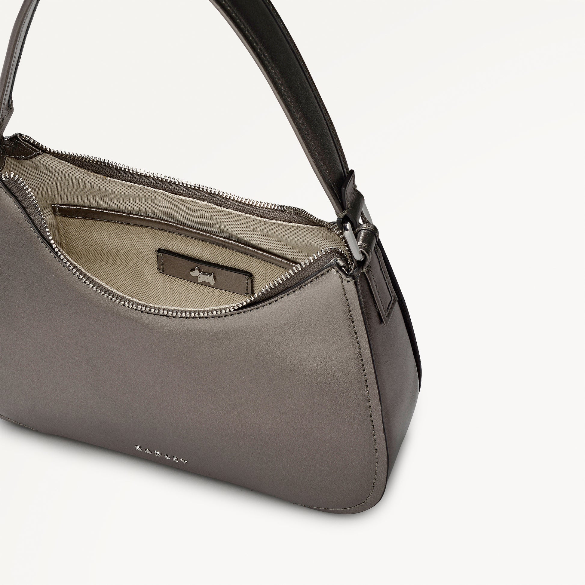 Radley London Gun Metal Medium Ziptop Shoulder Bag