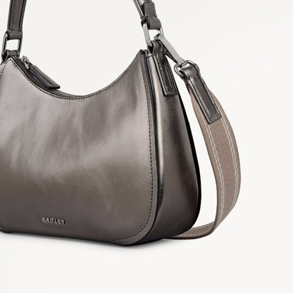 Radley London Gun Metal Medium Ziptop Shoulder Bag