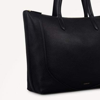 Radley London Black Large Ziptop Tote Bag