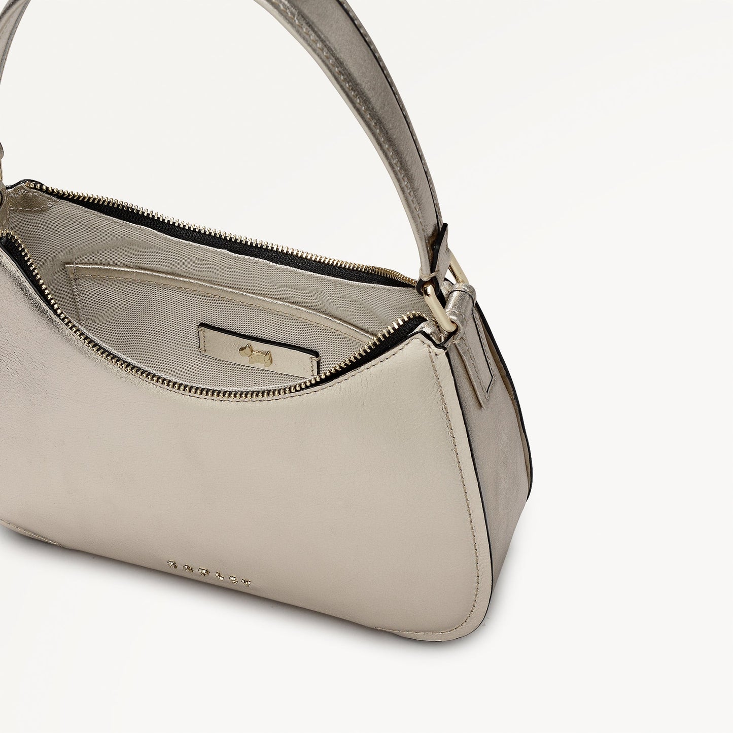 Radley London Gold Medium Ziptop Shoulder Bag