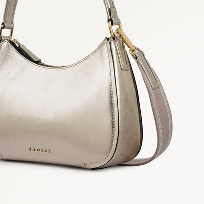 Radley London Gold Medium Ziptop Shoulder Bag