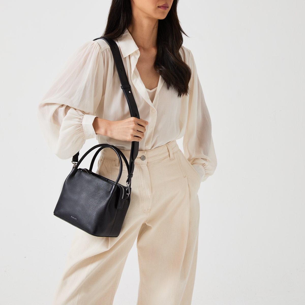 Radley London Black Small Ziptop Cross Body Bag