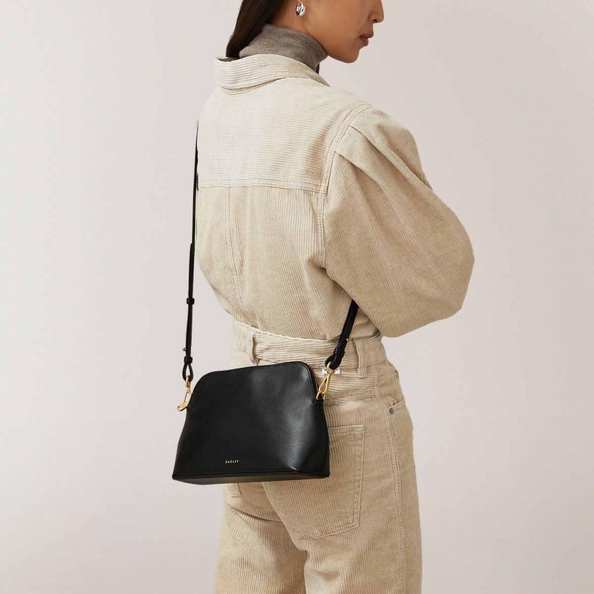 Radley London Black Medium Ziptop Crossbdody Bag