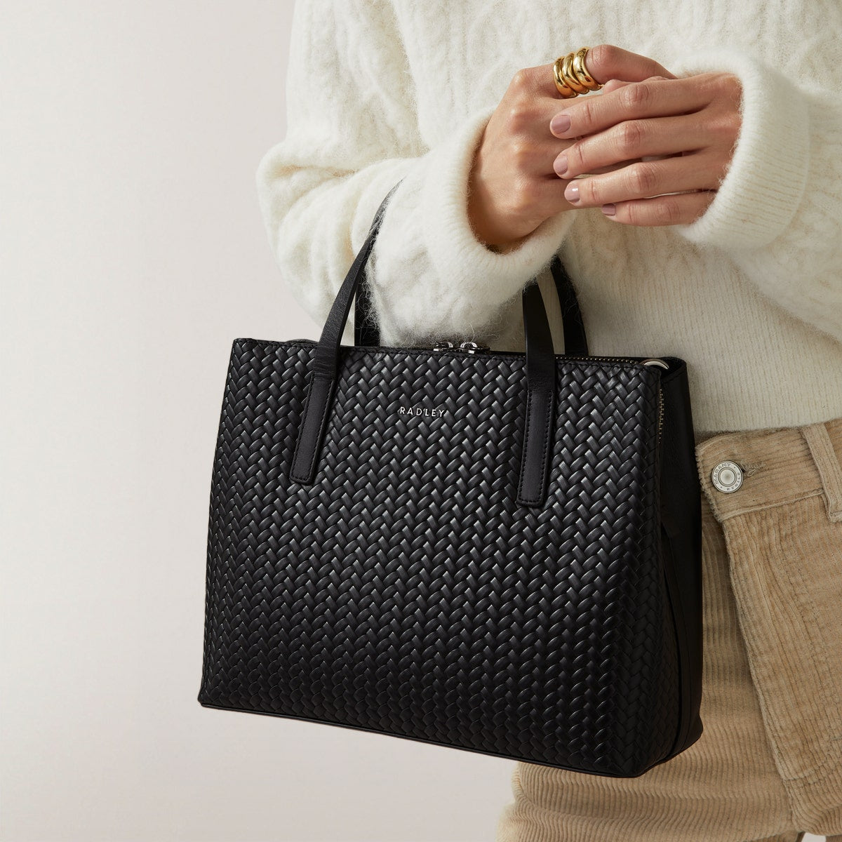 Radley London Black Medium Ziptop Grab Bag