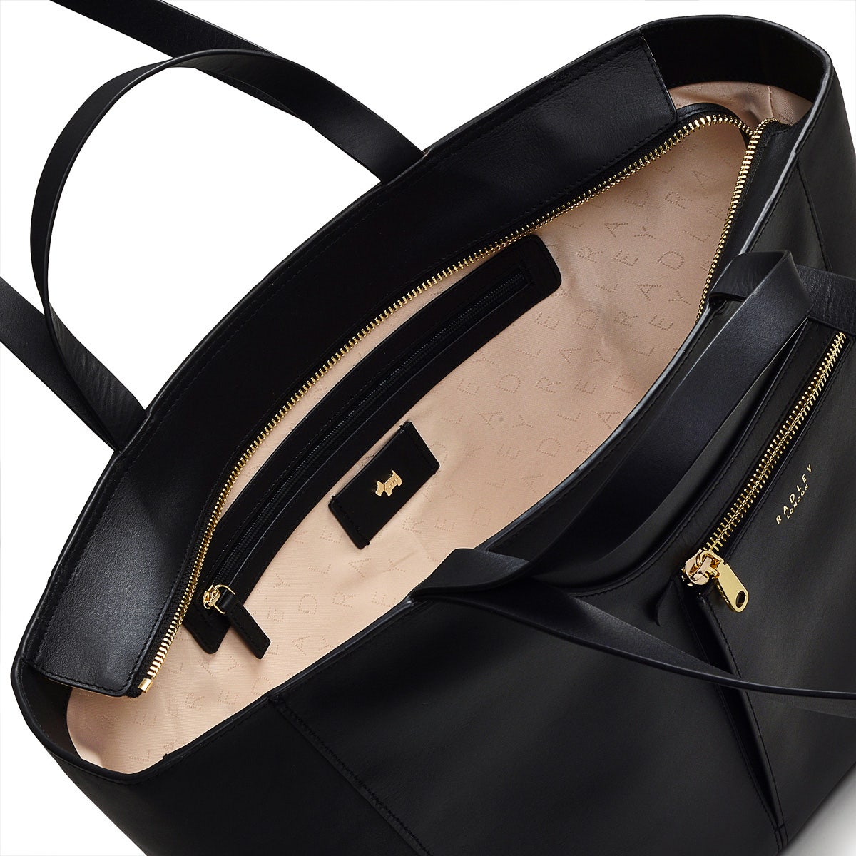 Radley London Black Large Ziptop Tote Bag
