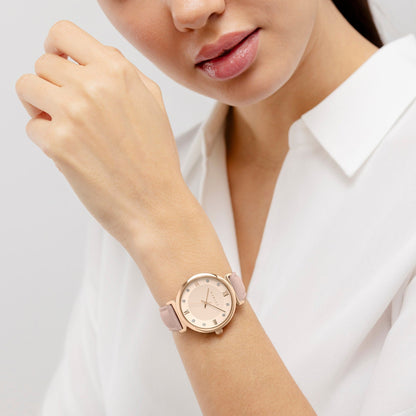 Radley London Roman Crescent Leather Strap Watch Pink - RY21856