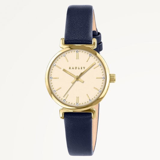 Radley London Roman Crescent T-Bar Leather Strap Watch Ink - RY21894