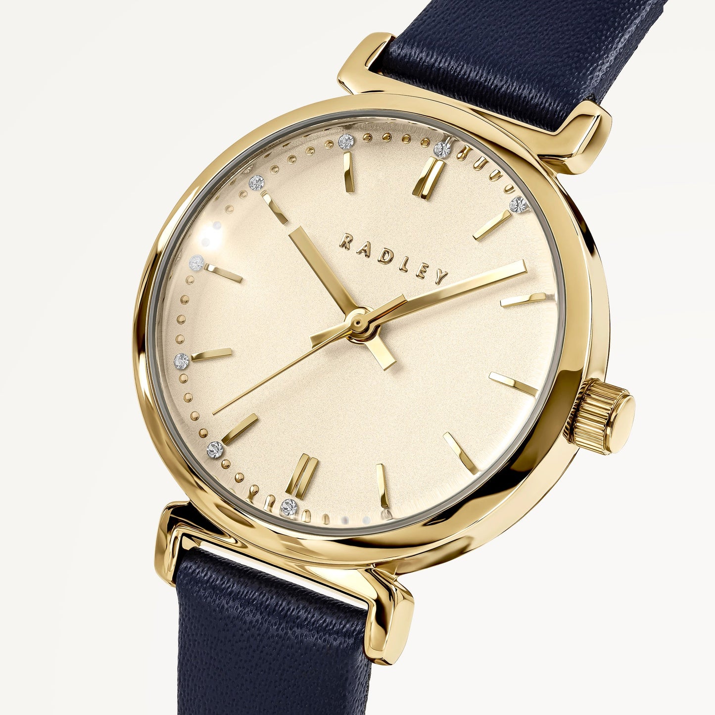 Radley London Roman Crescent T-Bar Leather Strap Watch Ink - RY21894