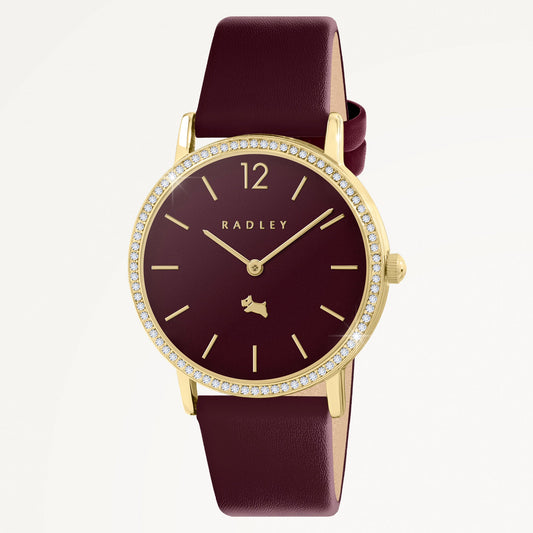 Radley London Mill Bay 35Mm With Leather Strap Watch Dark Cherry - RY21934A