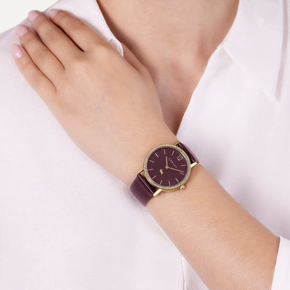 Radley London Mill Bay 35Mm With Leather Strap Watch Dark Cherry - RY21934A