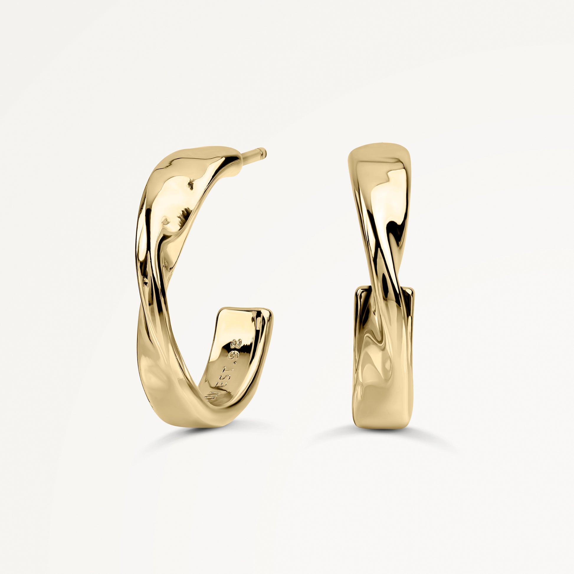 Radley London Gold Hammer Hoop Earrings
