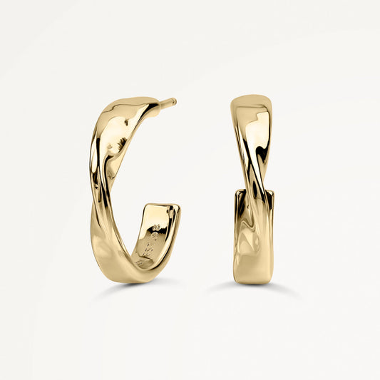 Radley London Gold Hammer Hoop Earrings