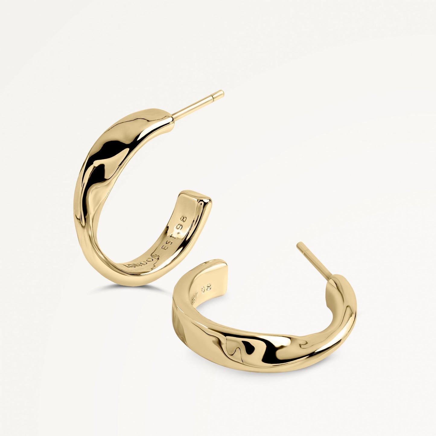 Radley London Gold Hammer Hoop Earrings