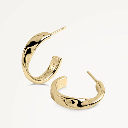Radley London Gold Hammer Hoop Earrings