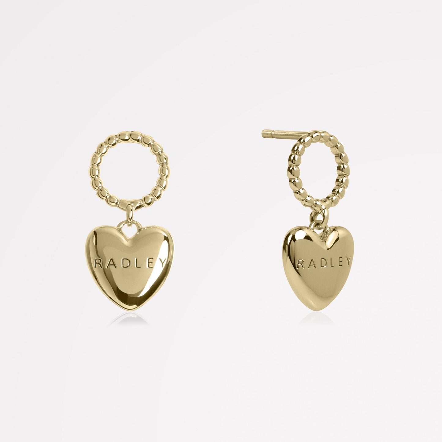 Radley London Gold 18Ct Gold Plated Hanging Heart Earrings