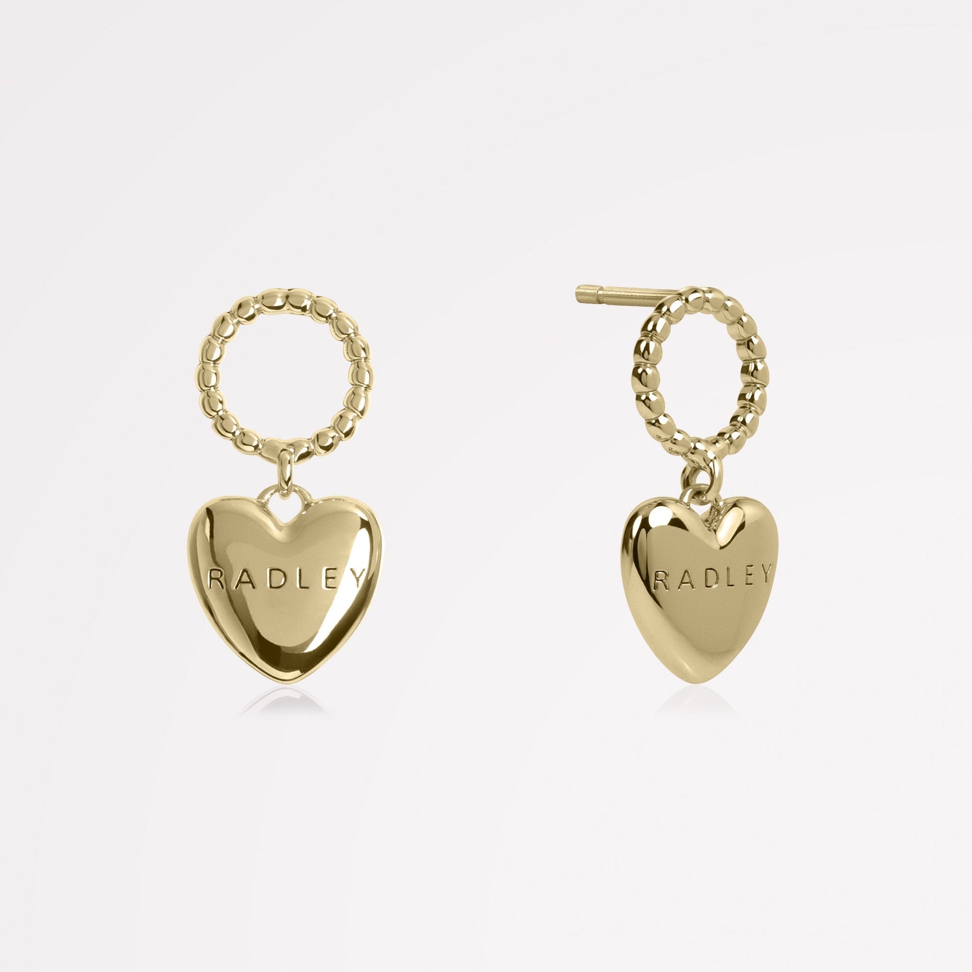 Radley London Gold 18Ct Gold Plated Hanging Heart Earrings