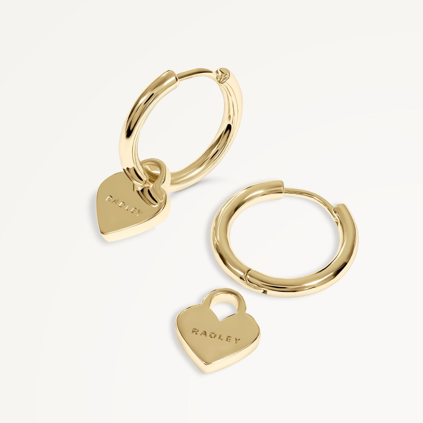 Radley London Gold Hanging Heart Huggie Earrings