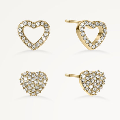 Radley London Gold Stoneset Heart Twinpack Earrings