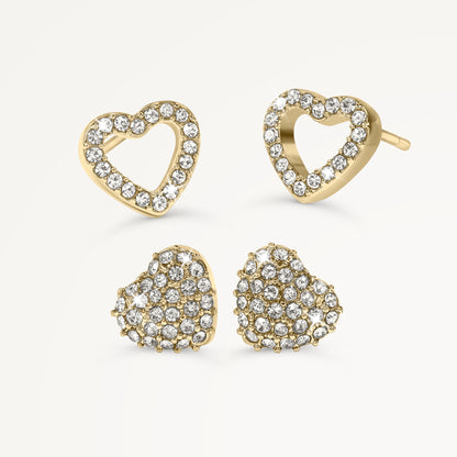 Radley London Gold Stoneset Heart Twinpack Earrings
