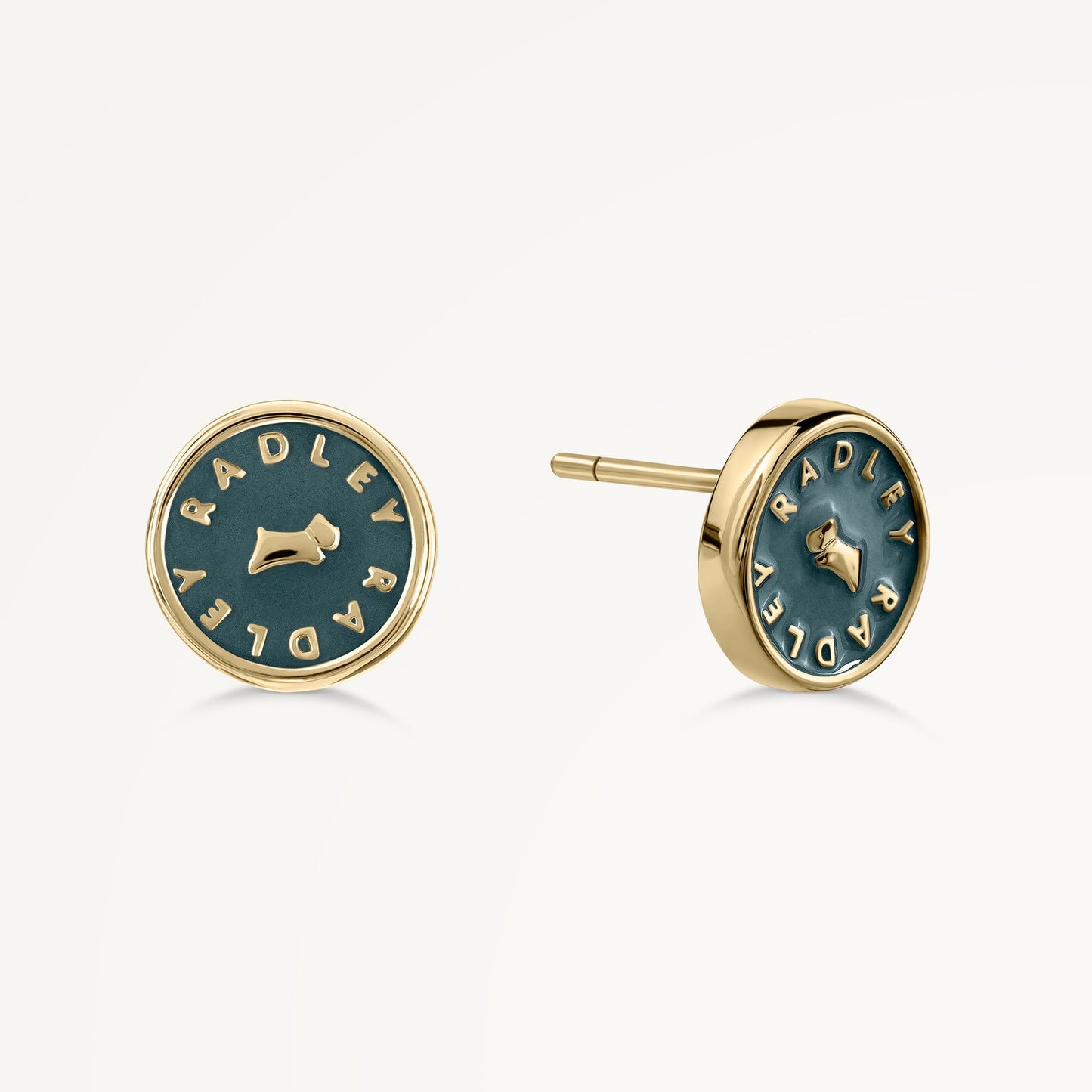 Radley London Teal Enamel Round Earrings