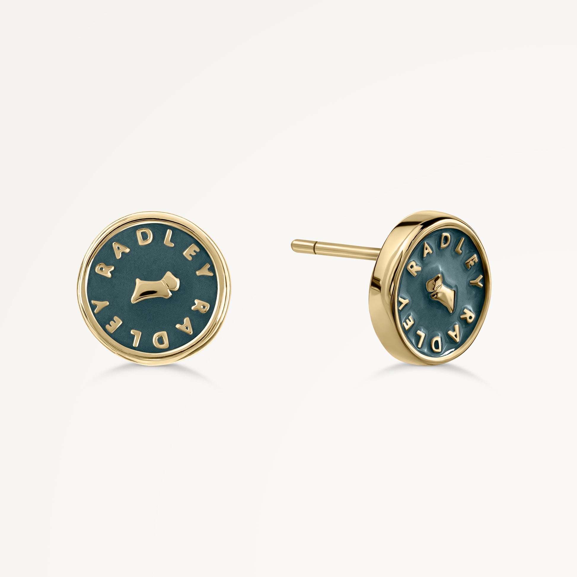 Radley London Teal Enamel Round Earrings