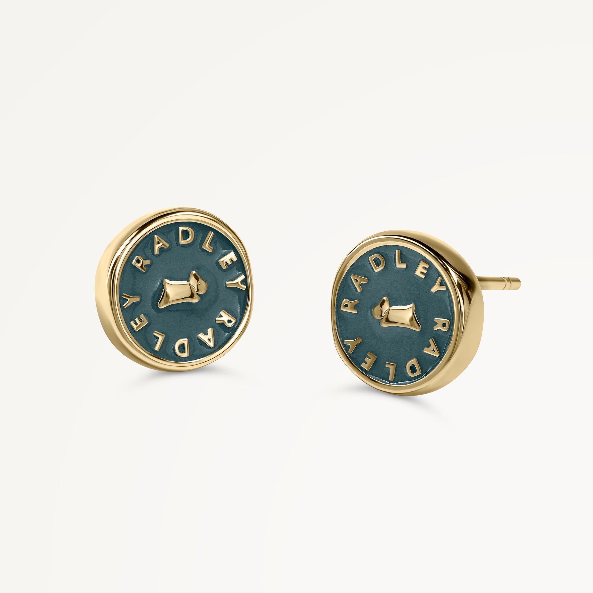 Radley London Teal Enamel Round Earrings