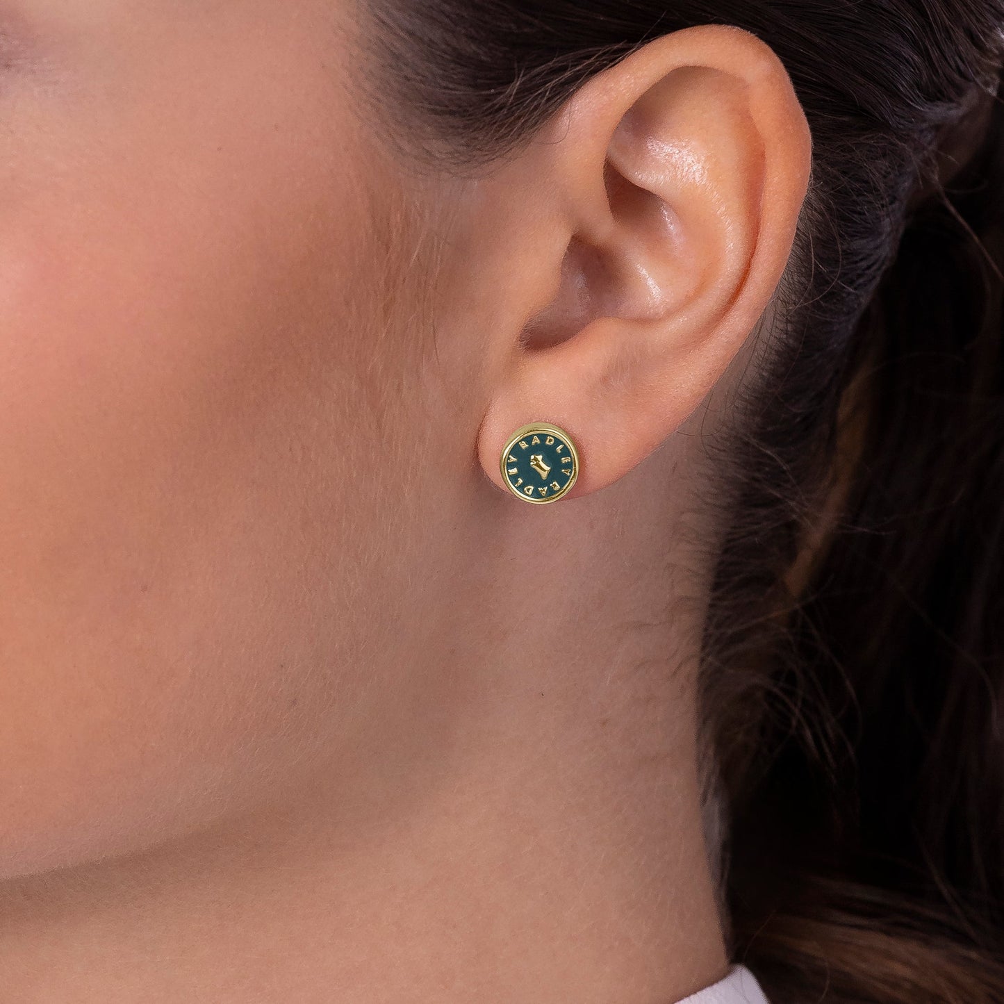 Radley London Teal Enamel Round Earrings