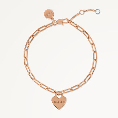 Radley London Rose Gold Heart Charm Bracelet