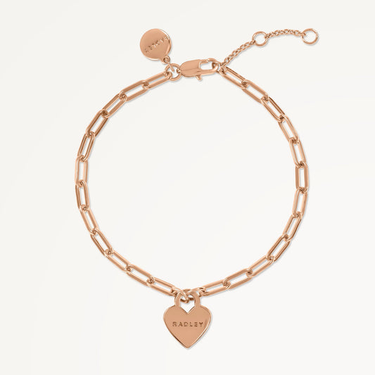 Radley London Rose Gold Heart Charm Bracelet