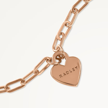 Radley London Rose Gold Heart Charm Bracelet