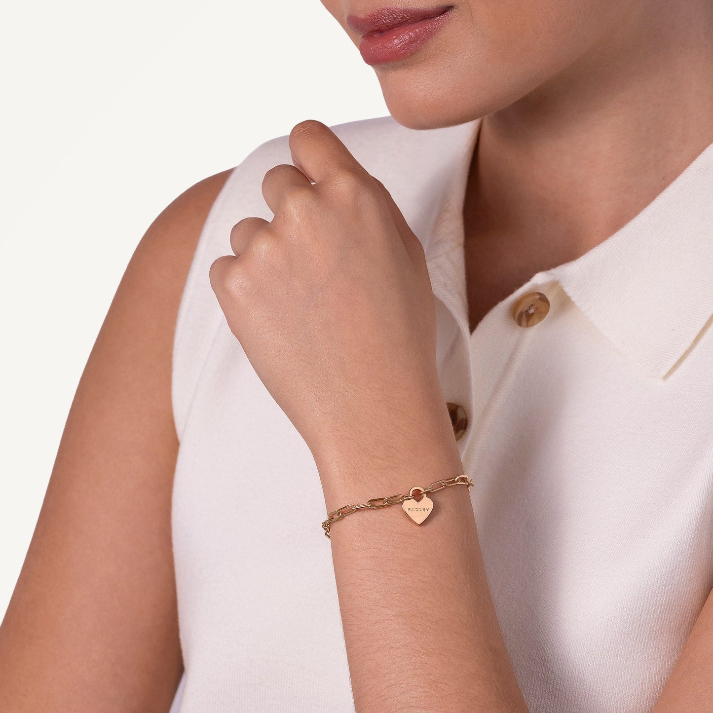 Radley London Rose Gold Heart Charm Bracelet