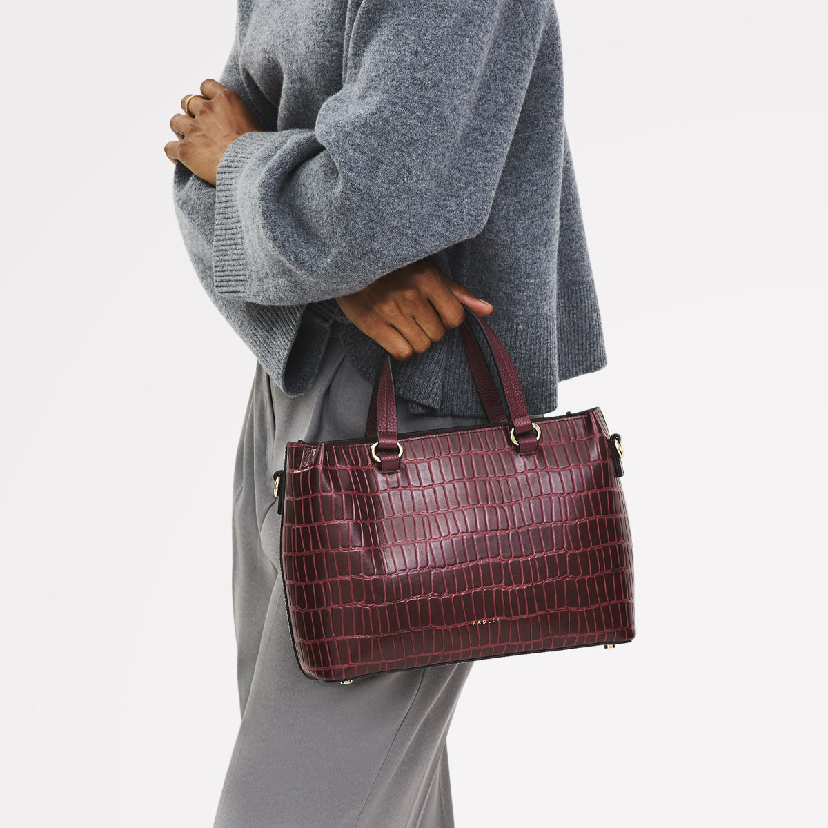 Radley London Eltham Mews Leather Small Ziptop Grab Bag in Merlot - 111962