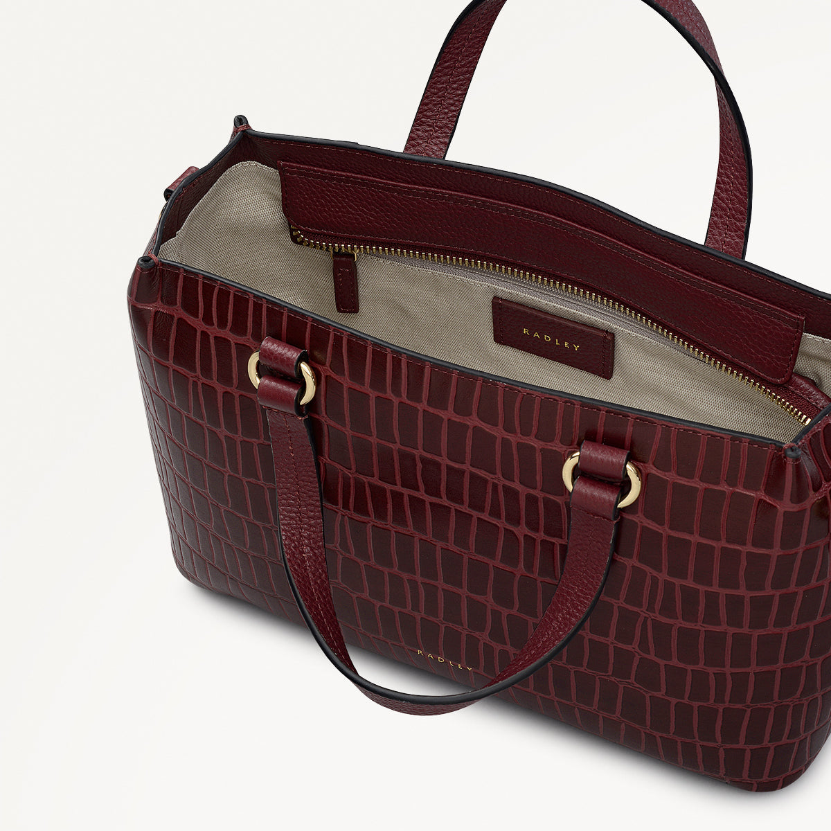Radley London Eltham Mews Leather Small Ziptop Grab Bag in Merlot - 111962