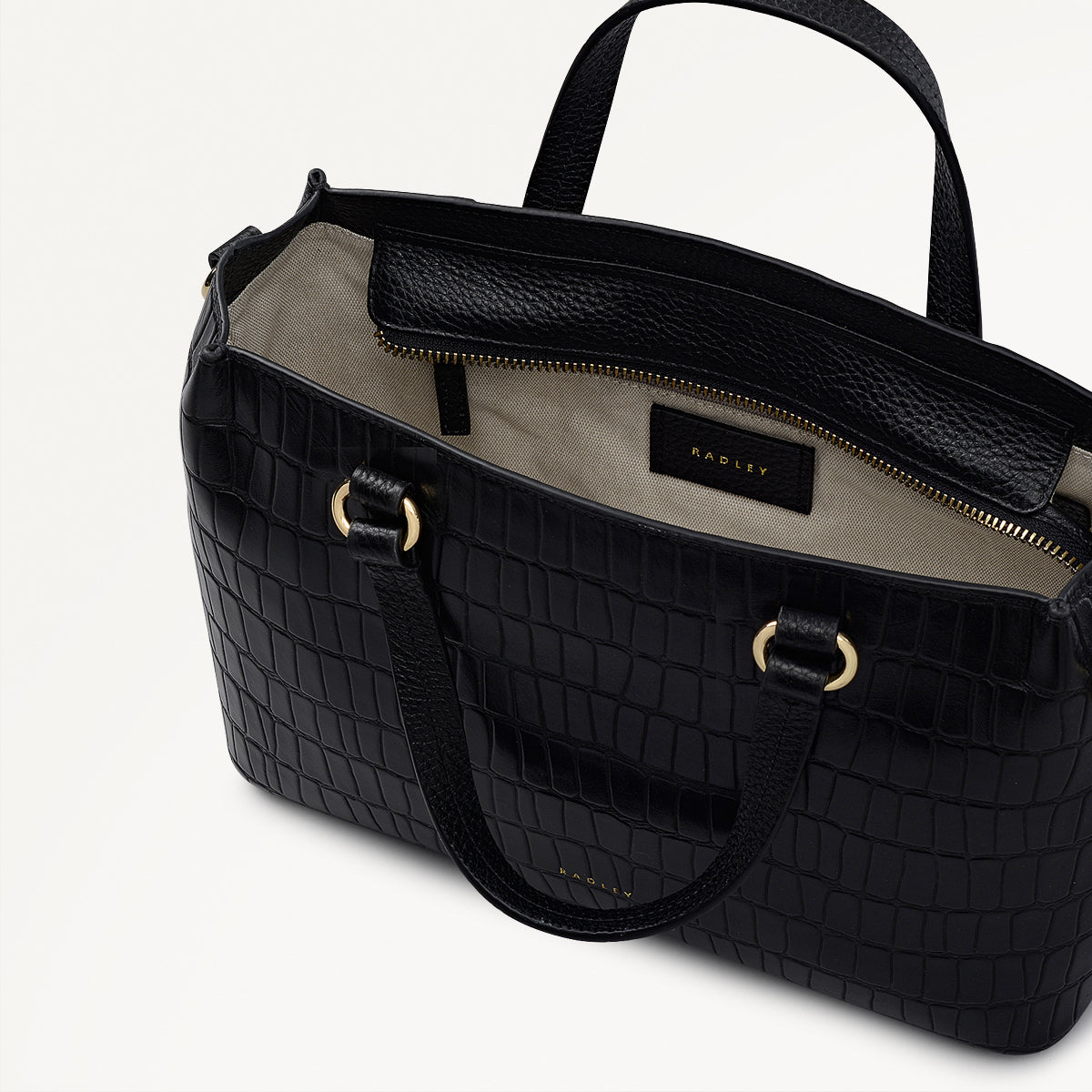 Radley London Eltham Mews Leather Small Ziptop Grab Bag in Black - 111961