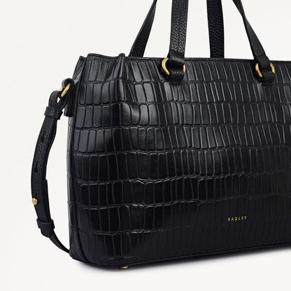 Radley London Eltham Mews Leather Small Ziptop Grab Bag in Black - 111961