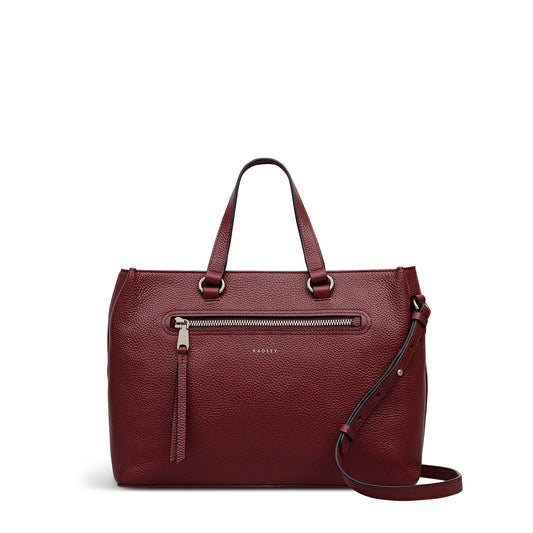 Radley London Pickwick Leather Medium Ziptop Grab Bag in Merlot - 111960