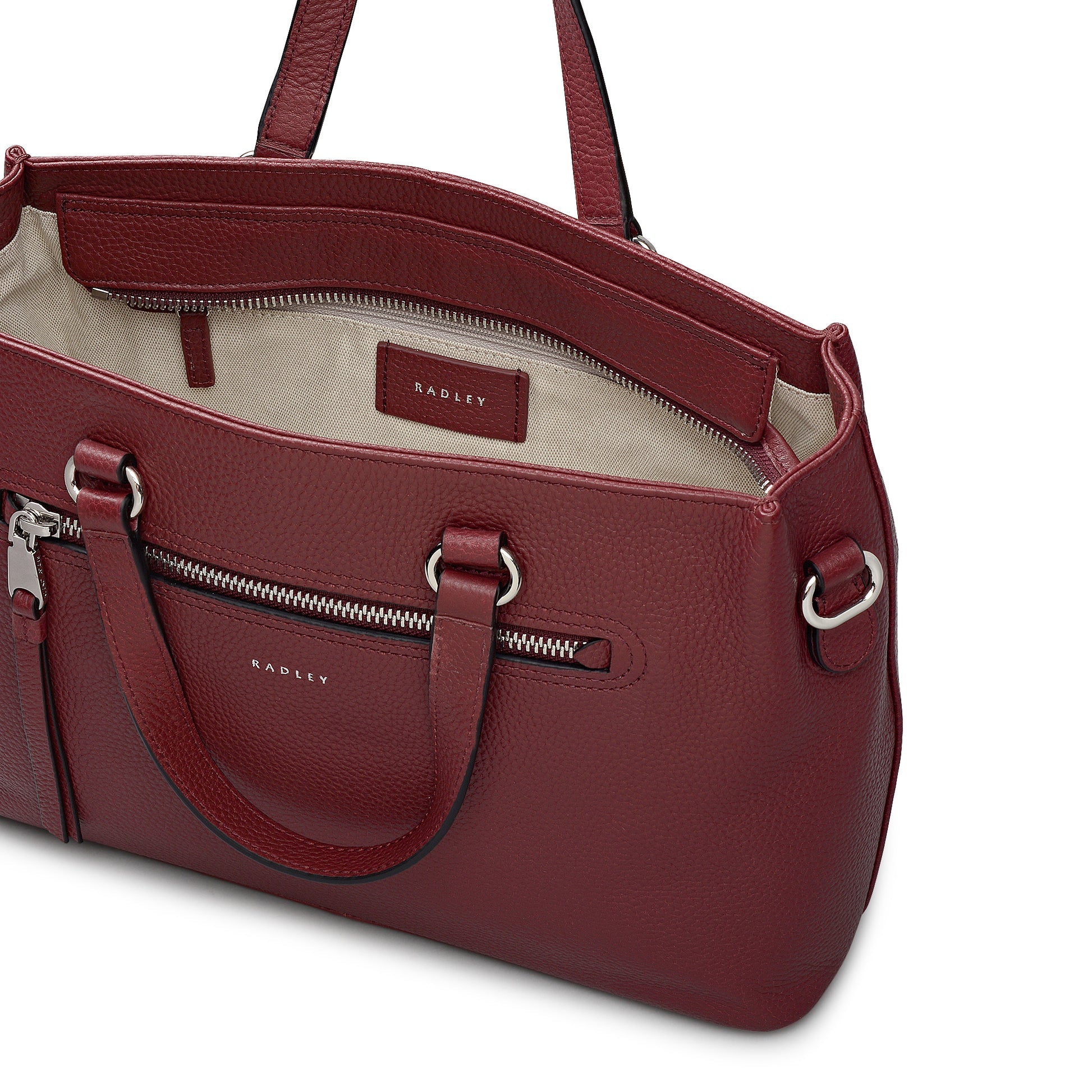 Radley London Pickwick Leather Medium Ziptop Grab Bag in Merlot - 111960